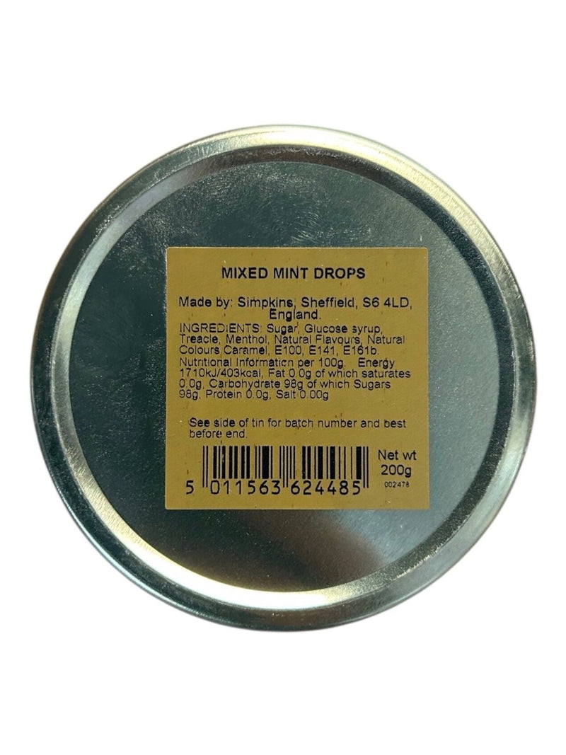 Simpkins Mixed Mint Drops Travel Tin 200g - Happy Candy UK LTD