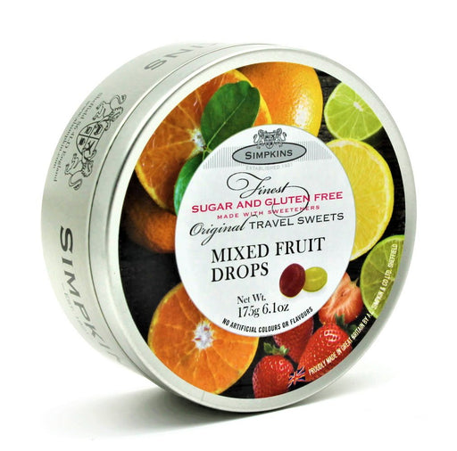 Simpkins Sugar Free Mixed Fruit Drops Travel Tin 175g - Happy Candy UK LTD