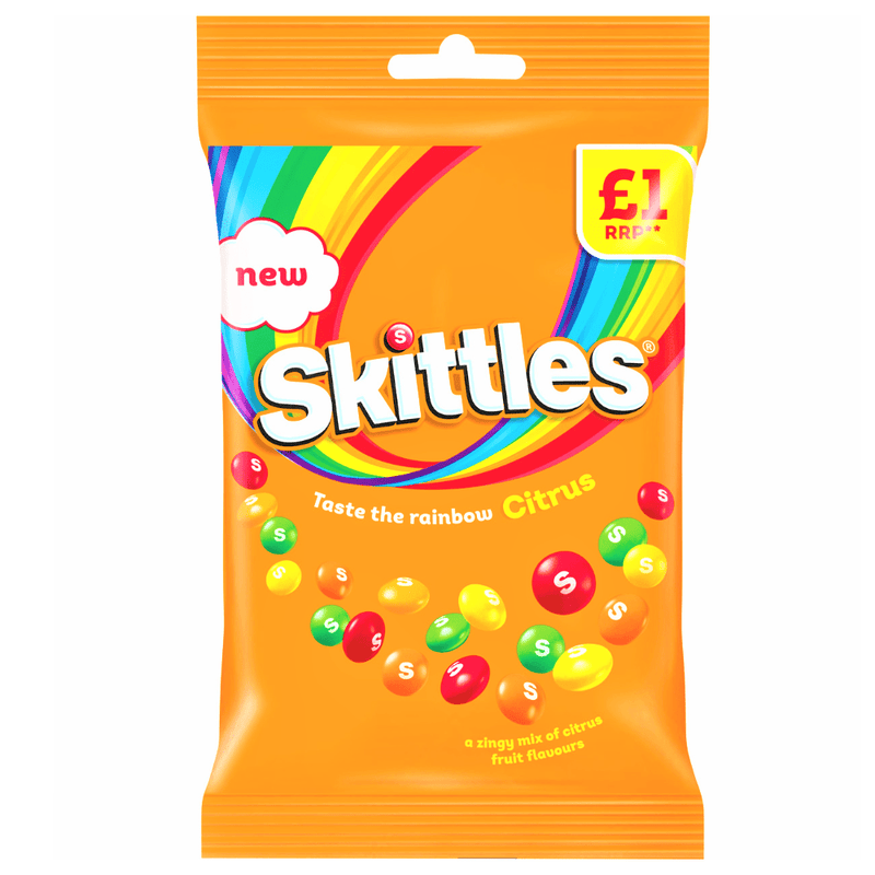 Skittles CITRUS Sweets Bag 109g - Happy Candy UK LTD