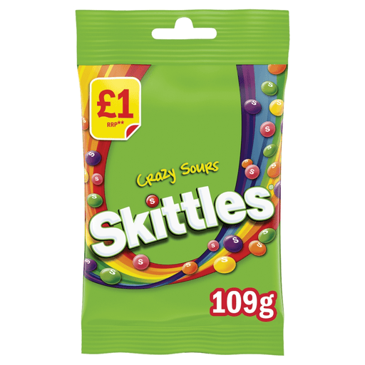 Skittles Crazy Sours Share Bag 109g - Happy Candy UK LTD