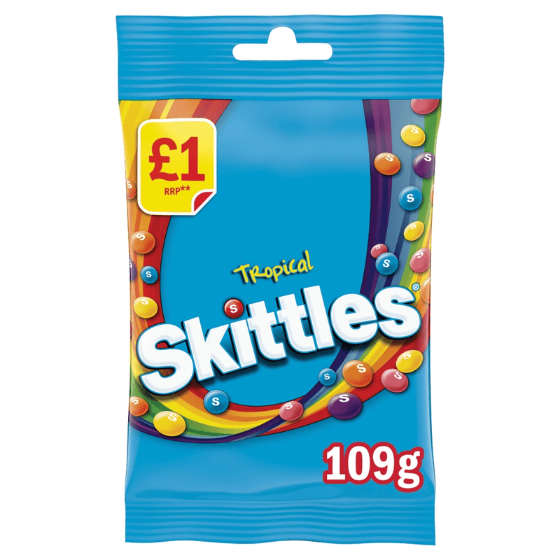 Skittles Tropical Share Bag 109g - Happy Candy UK LTD