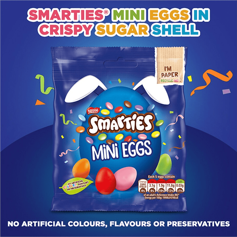 Smarties Milk Chocolate Mini Eggs Bag 80G
