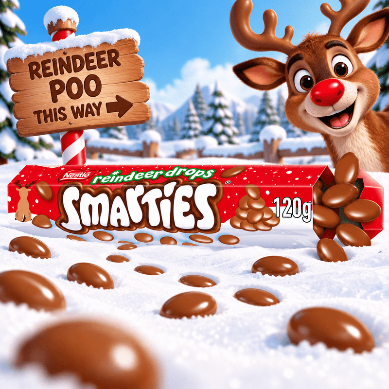 Smarties Reindeer Drops Milk Chocolate Giant Tube 120g
