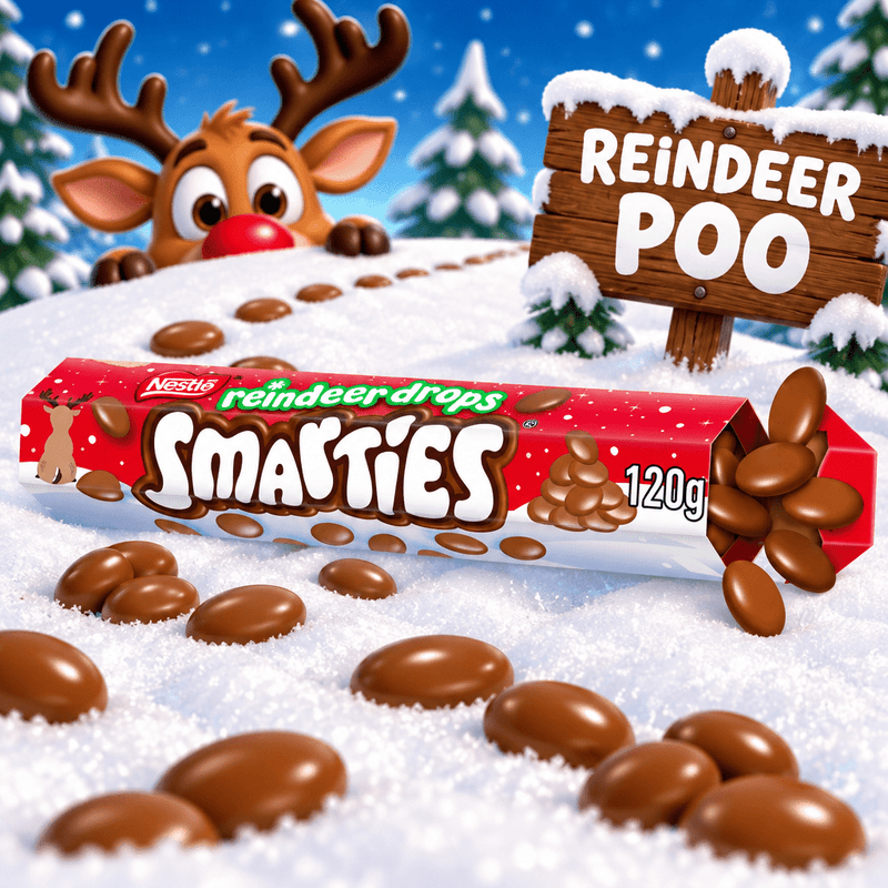 Smarties Reindeer Drops Milk Chocolate Giant Tube 120g