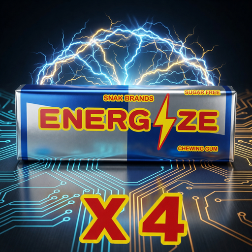 Snak Brands ENERGIZE Chewing Gum 10 Pellets (4X12g)