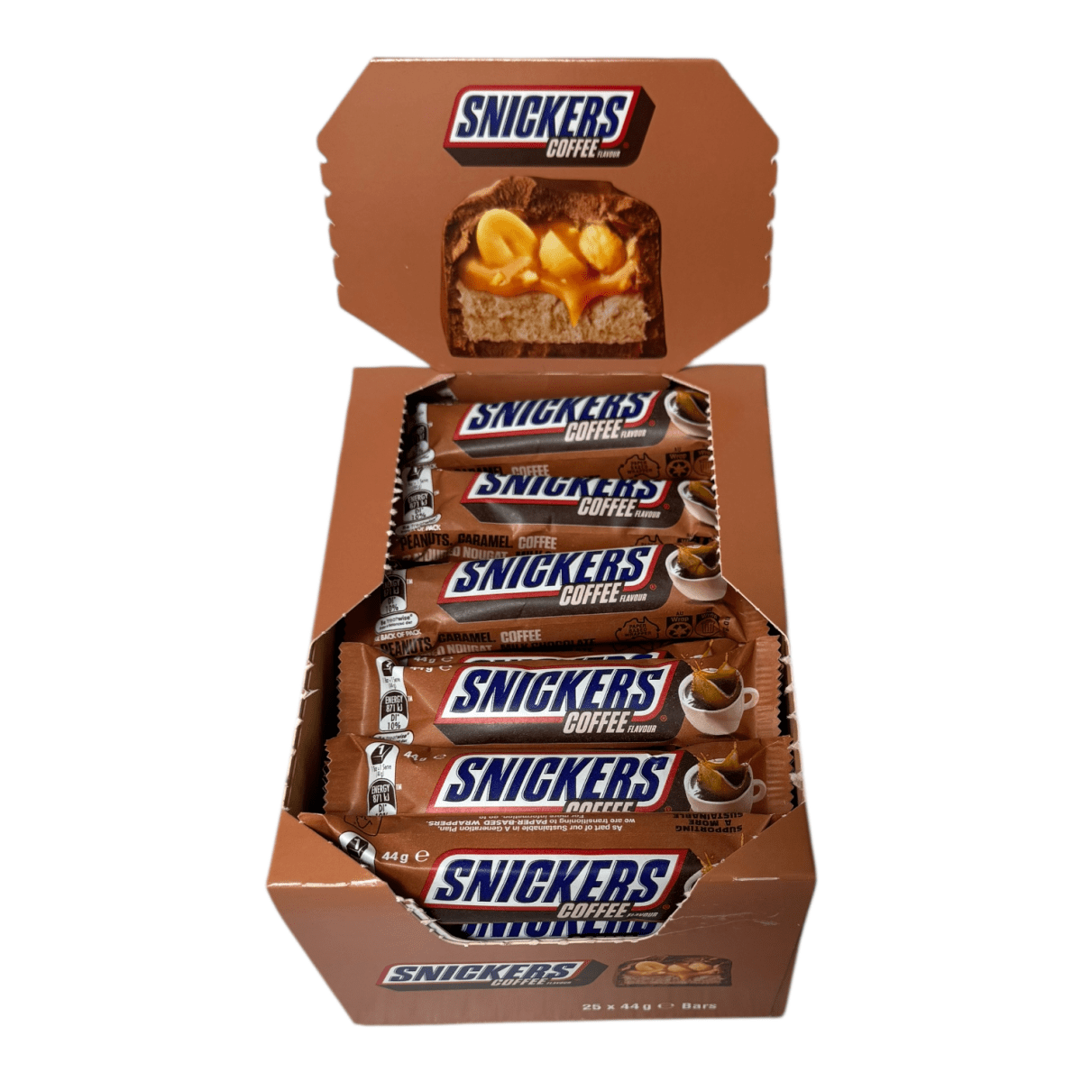 Snickers COFFEE (AUSTRALIAN) Milk Chocolate Bars BULK BOX 25X44g ...