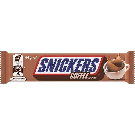 Snickers COFFEE (AUSTRALIAN) Milk Chocolate Bars BULK BOX 25X44g