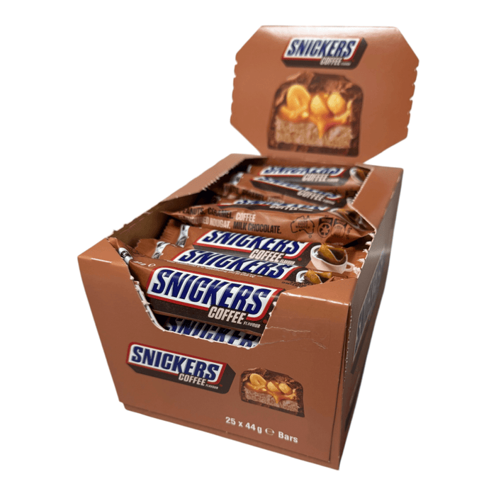 Snickers COFFEE (AUSTRALIAN) Milk Chocolate Bars BULK BOX 25X44g