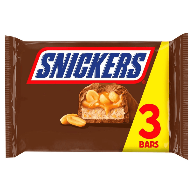 Snickers Peanut Multipack Chocolate Bars 3 Pack 150g