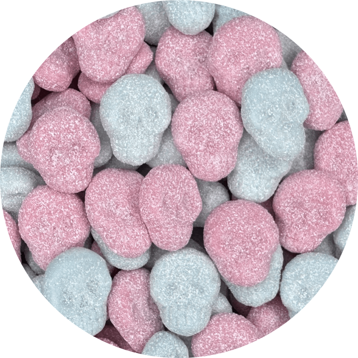 Sour Bubblegum Skulls Vegan Gummies