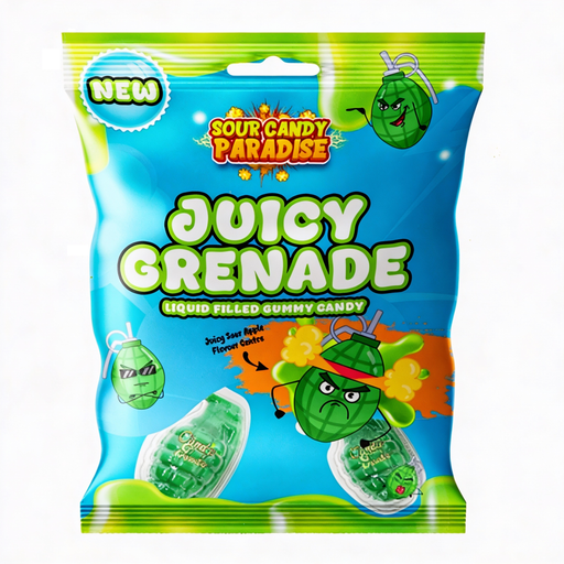 Sour Candy Paradise Apple Filled JUICY GRENADE Gummy 72g