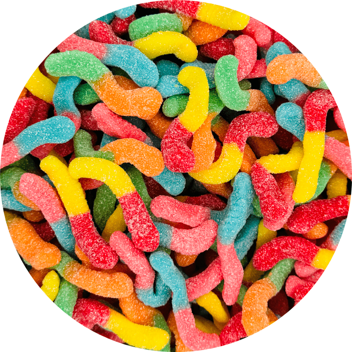 Sour Neon Gummy Worms - Happy Candy UK LTD