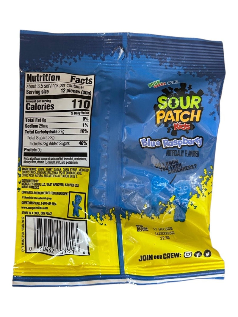 Sour Patch Kids Blue Raspberry Share Bag (USA) 102g - Happy Candy UK LTD