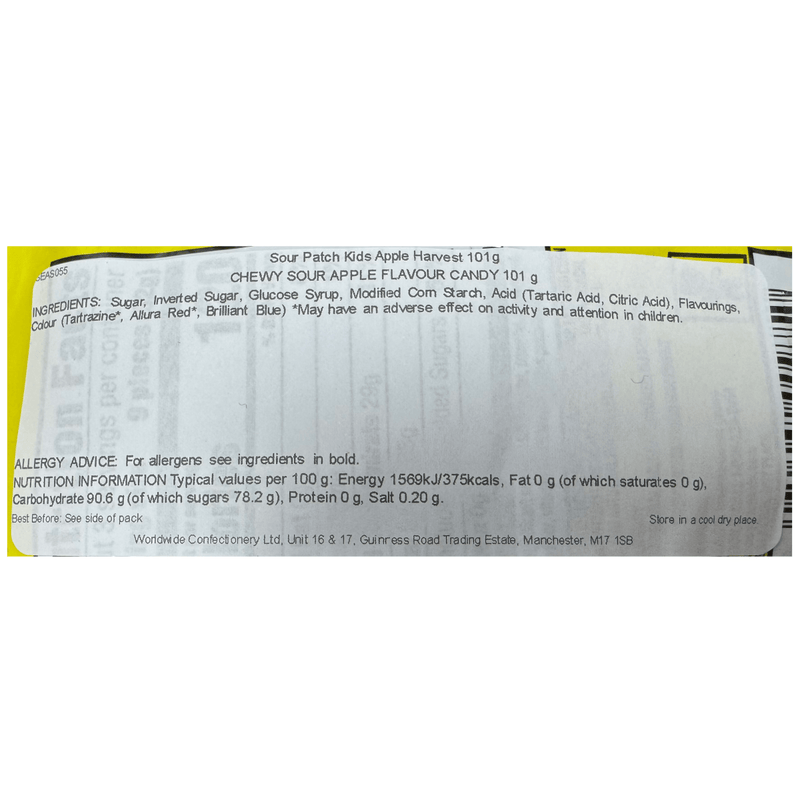 Sour Patch Kids HaLlOwEeN APPLE HARVEST Bag (USA) 101g - Happy Candy UK LTD