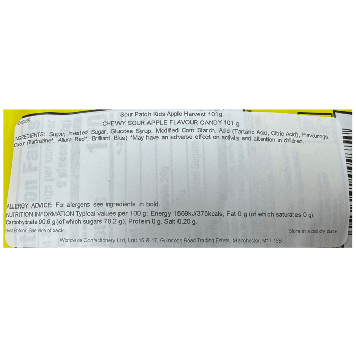 Sour Patch Kids HaLlOwEeN APPLE HARVEST Bag (USA) 101g - Happy Candy UK LTD
