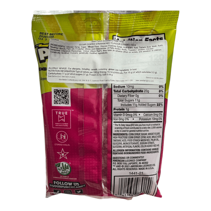 Sour Punch Bites STRAWBERRY (USA) Bag 142g