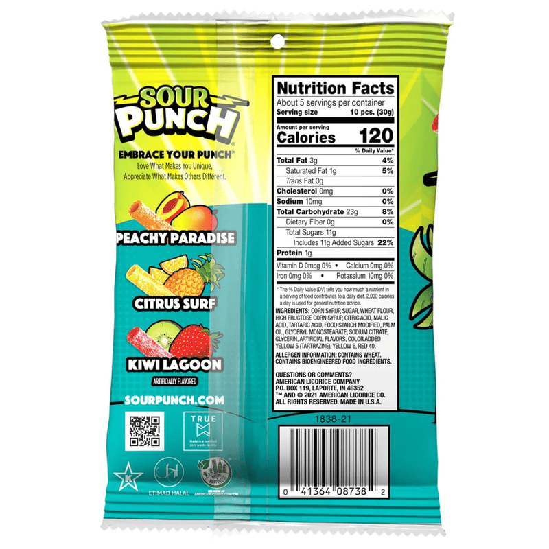 Sour Punch Bites Tropical Blends (USA) Bag 142g - Happy Candy UK LTD