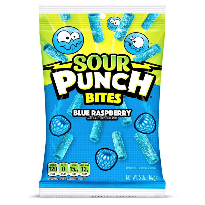Sour Punch Blue Raspberry Bites Bag (USA) 142g - Happy Candy UK LTD