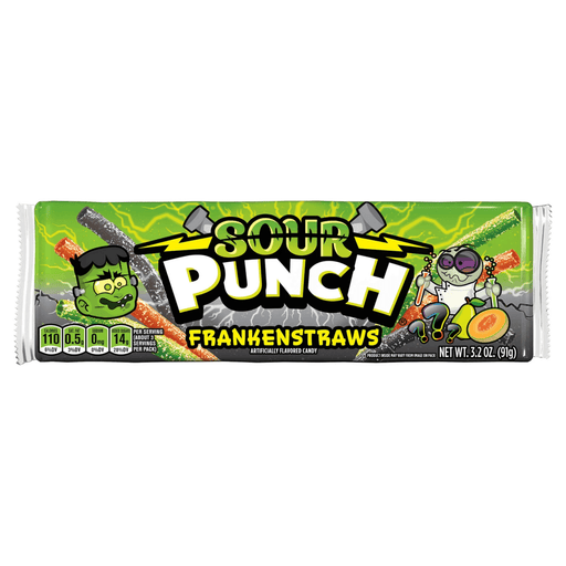 SOUR PUNCH Frankenstraws HALLOWEEN Candy (USA) 91g - Happy Candy UK LTD