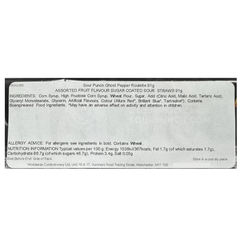 SOUR PUNCH Ghost Pepper Roulette HALLOWEEN Candy (USA) 91g - Happy Candy UK LTD