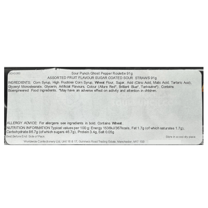 SOUR PUNCH Ghost Pepper Roulette HALLOWEEN Candy (USA) 91g - Happy Candy UK LTD
