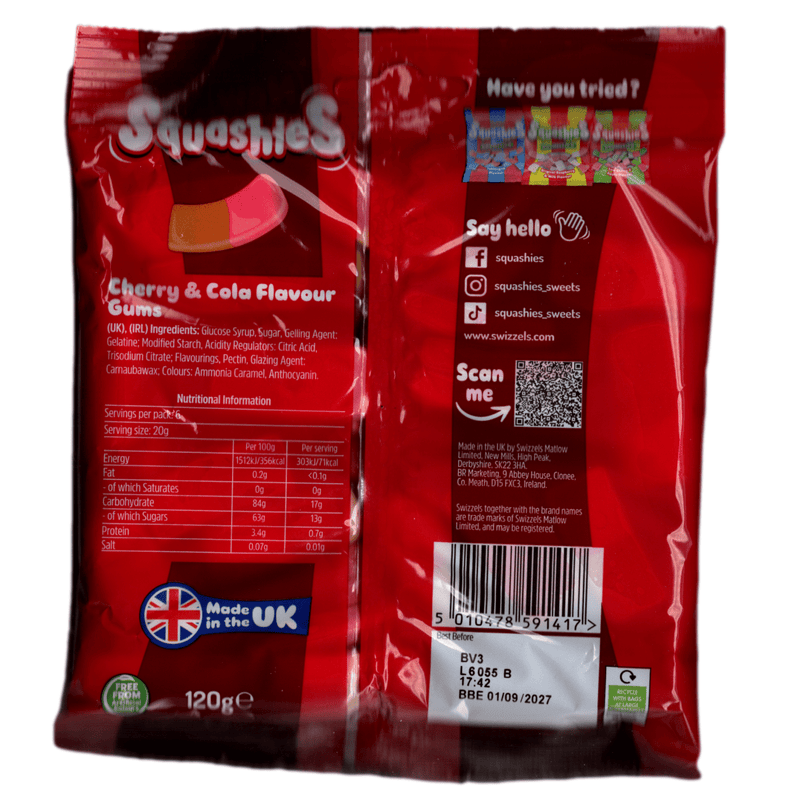 Swizzels Drumstick Squashies Cherry Cola Bag 120g