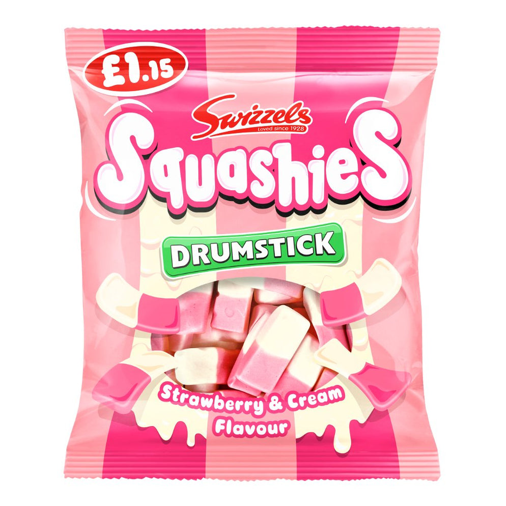Swizzels Drumstick Squashies Strawberry & Cream Share Bag 120g Happy