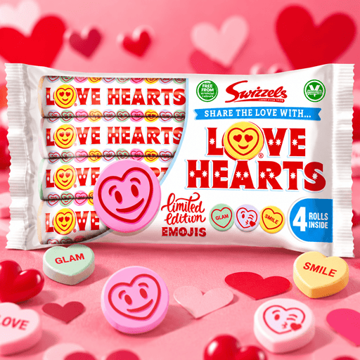 Swizzels Limited Edition Emojis Love Hearts 4 Pack 105g
