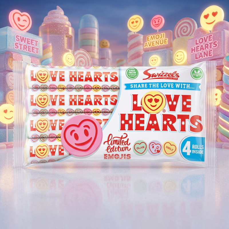 Swizzels Limited Edition Emojis Love Hearts 4 Pack 105g