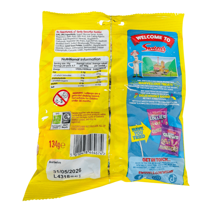 Swizzels Scrumptious Sweets Share Bag 134g - Happy Candy UK LTD