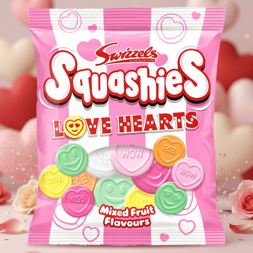 Swizzels Squashies LOVE HEARTS Mixed Fruit Share Bag 120g