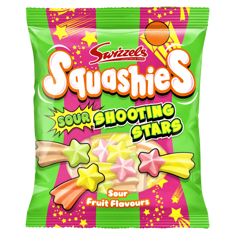 Swizzels Squashies SOUR SHOOTING STARS Gums 100g - Happy Candy UK LTD