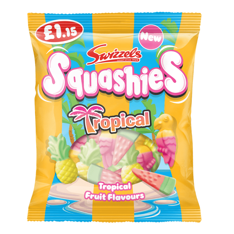 Swizzels Squashies TROPICAL Flavour Gums 100g - Happy Candy UK LTD