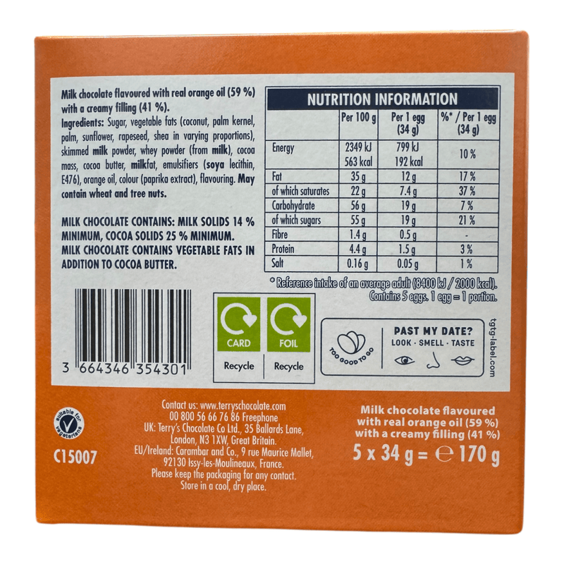 Terry's Chocolate Orange Cream Filled Eggs Multipack 5 x 34g