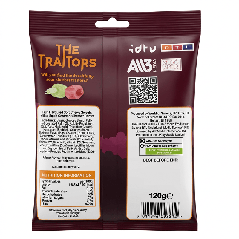 THE TRAITORS Chews Sweet or Sour? Share Bag 120g