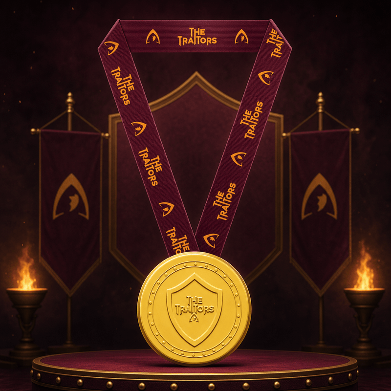 THE TRAITORS Milk Chocolate Shield Medallion Lanyard 26g