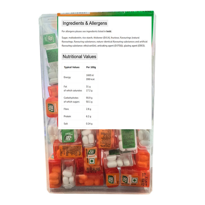 Tictac Iconic Jar Mint & Orange GIANT 75 PACK (IMPORT) 75X3.4g 255g