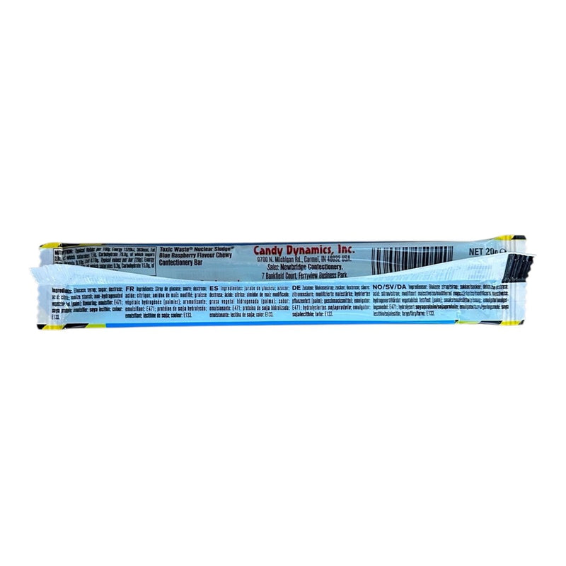 Toxic Waste Blue Raspberry Chew Bar 20g - Happy Candy UK LTD