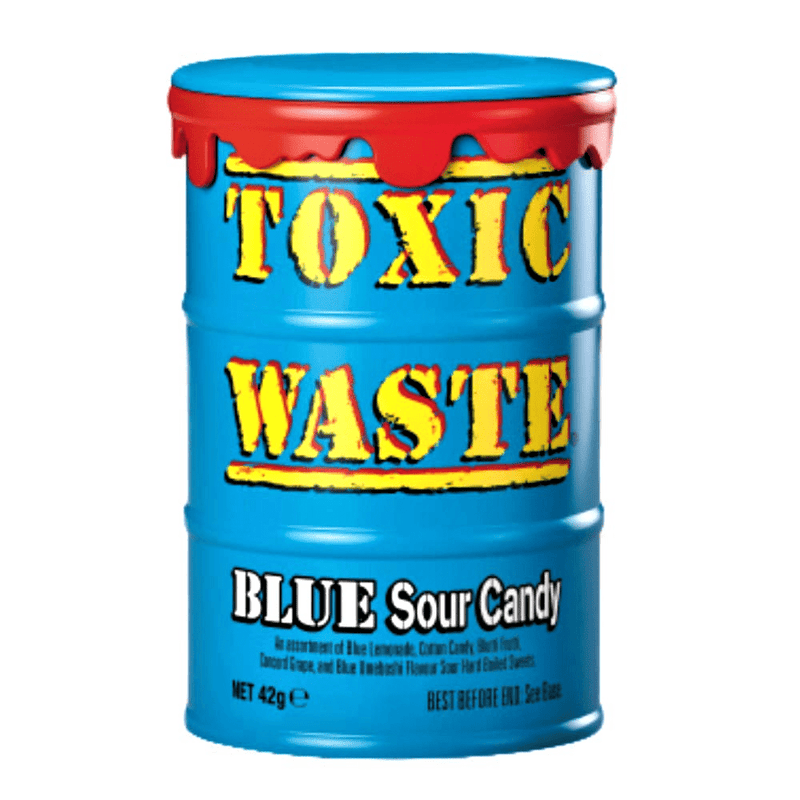 Toxic Waste Blue Sour Candy Drum 42g - Happy Candy UK LTD