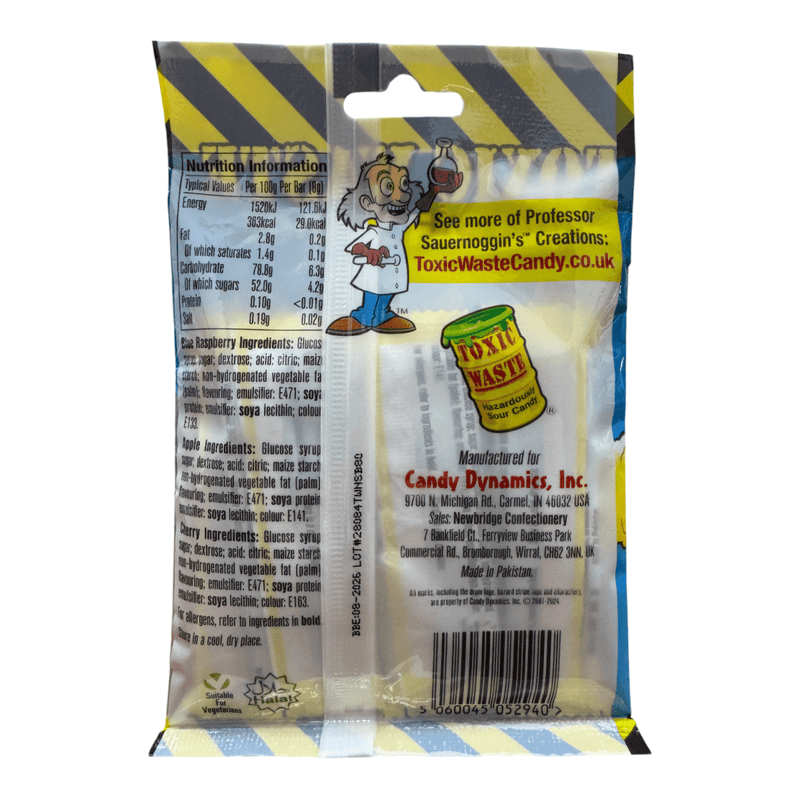 Toxic Waste Nuclear Sludge 10 PACK Mini Chew Bars 80g