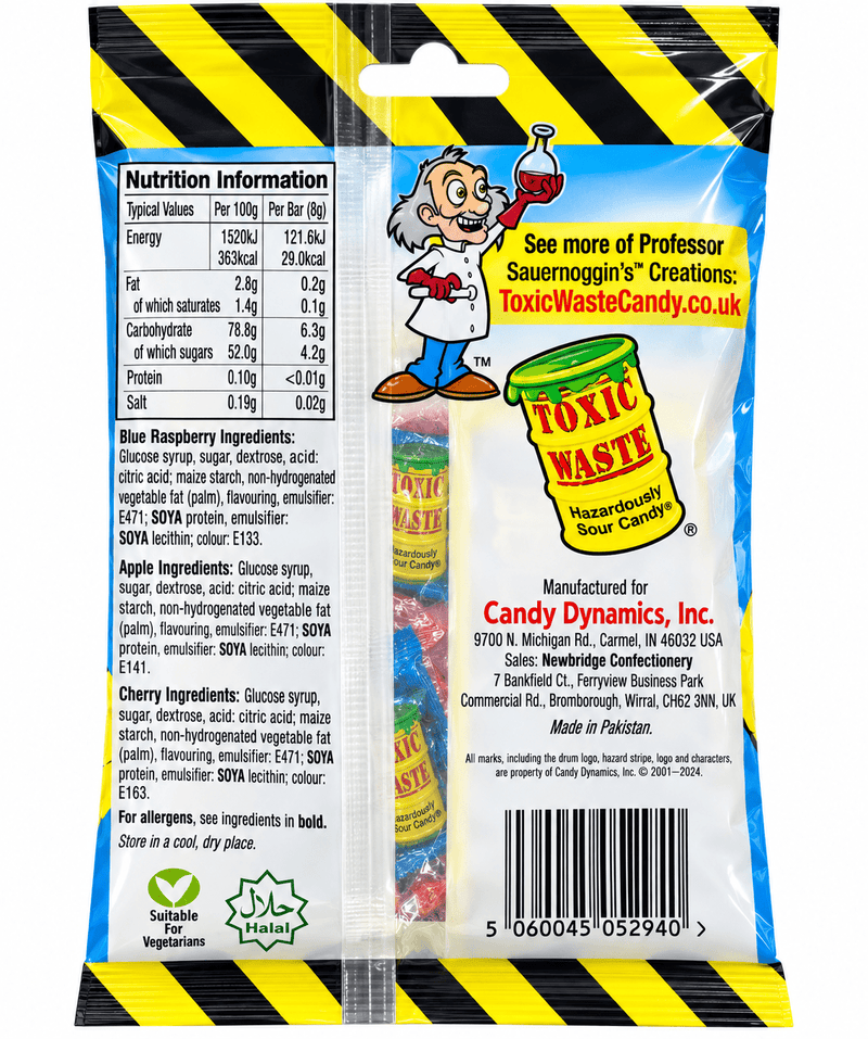 Toxic Waste Nuclear Sludge 10 PACK Mini Chew Bars 80g