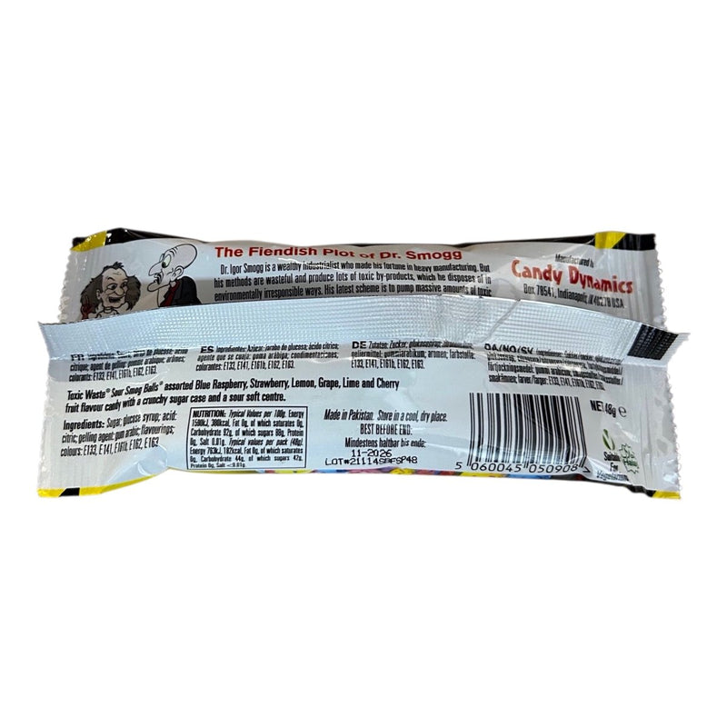 Toxic Waste Sour Smog Balls 48g - Happy Candy UK LTD