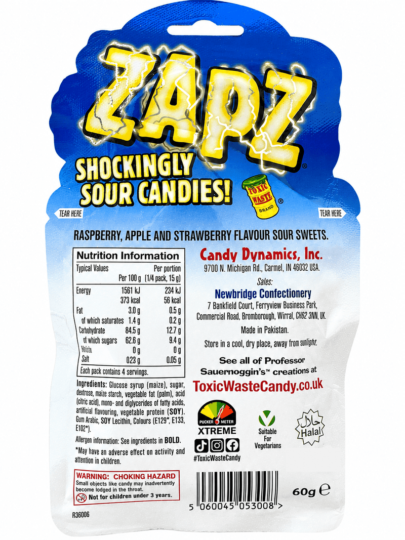 Toxic Waste Zapz Shockingly Sour Candy 60g