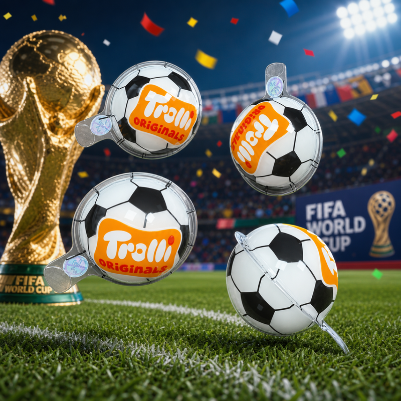 Trolli 3D FOOTBALL WORLD CUP Flavour Bombs Bursting Ball 4 Pack