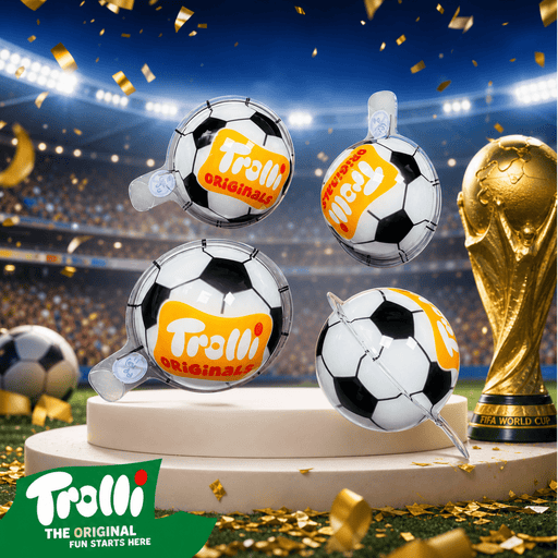 Trolli 3D FOOTBALL WORLD CUP Flavour Bombs Bursting Ball 4 Pack