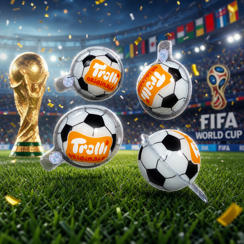 Trolli 3D FOOTBALL WORLD CUP Flavour Bombs Bursting Ball 4 Pack