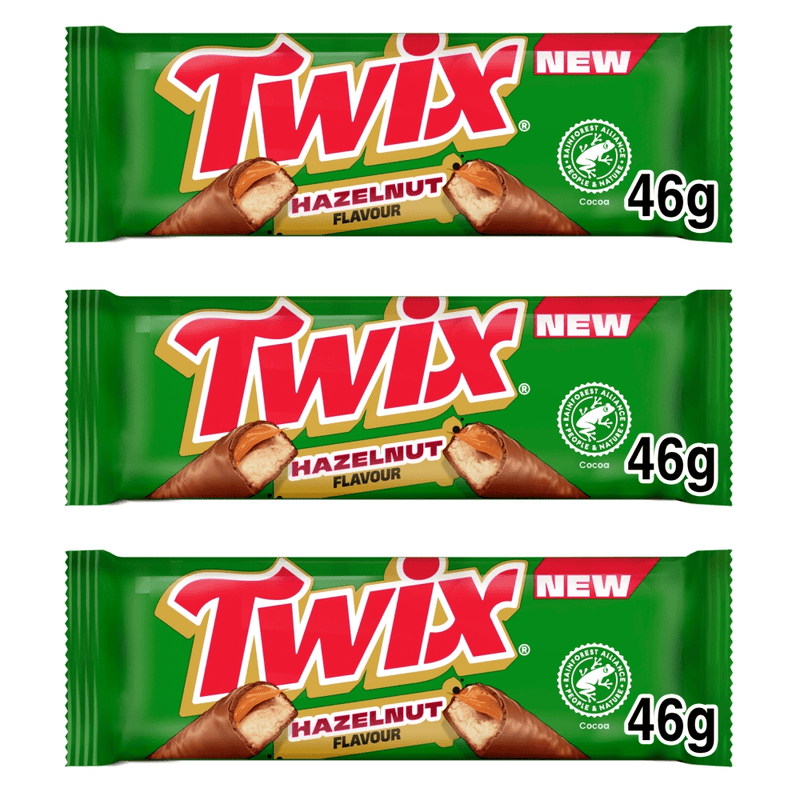Twix Hazelnut Milk Chocolate Bar 3 Pack 3x46g