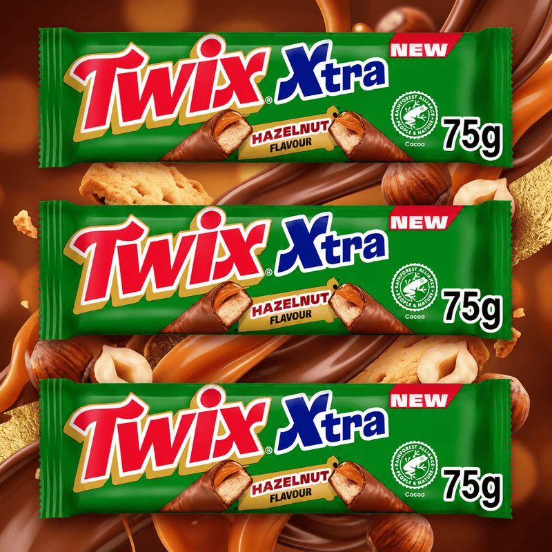Twix Hazelnut Milk Chocolate Bar 3 Pack 3x75g