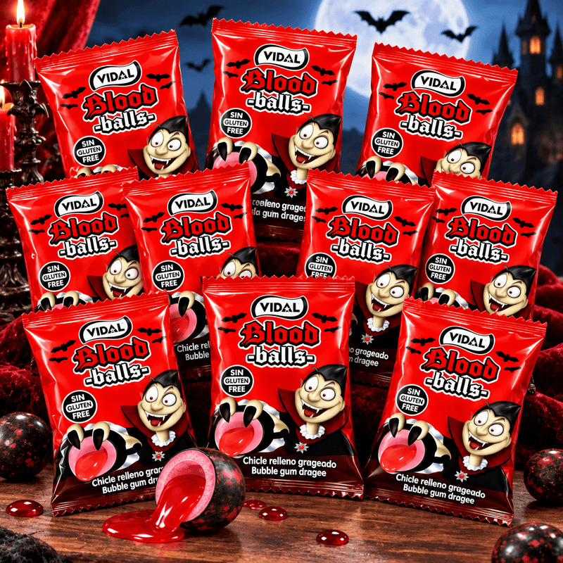 Vidal BLOOD Balls Liquid Filled Bubblegum 10 Pack