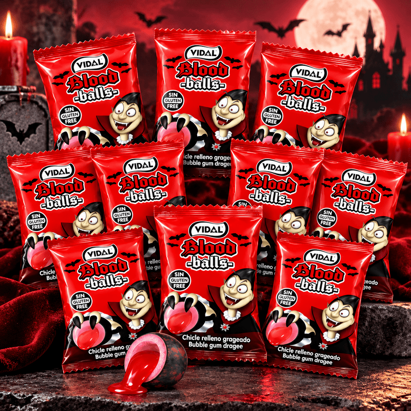 Vidal BLOOD Balls Liquid Filled Bubblegum 10 Pack